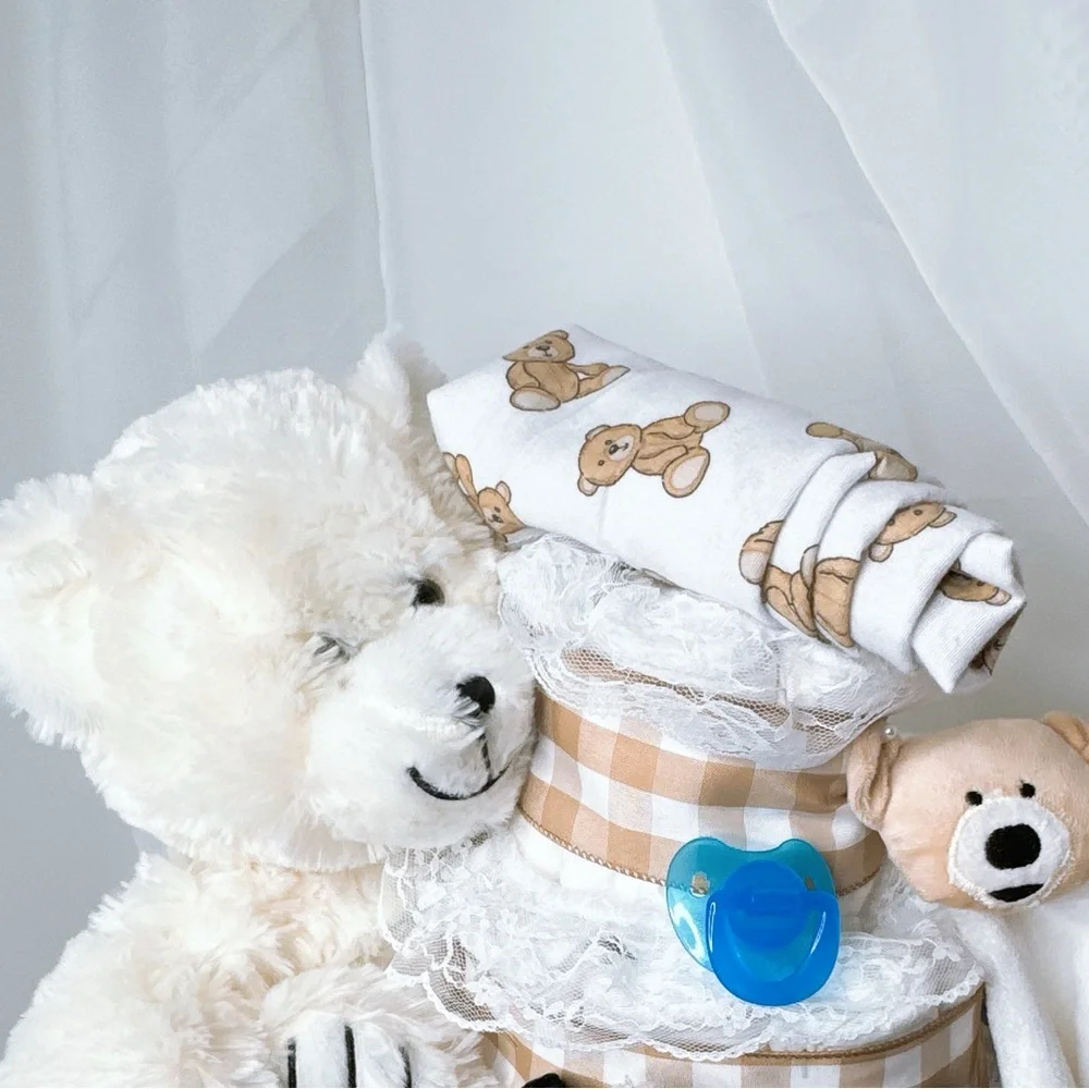 Teddy Bear Boy Diaper Cake, Baby Shower Gift